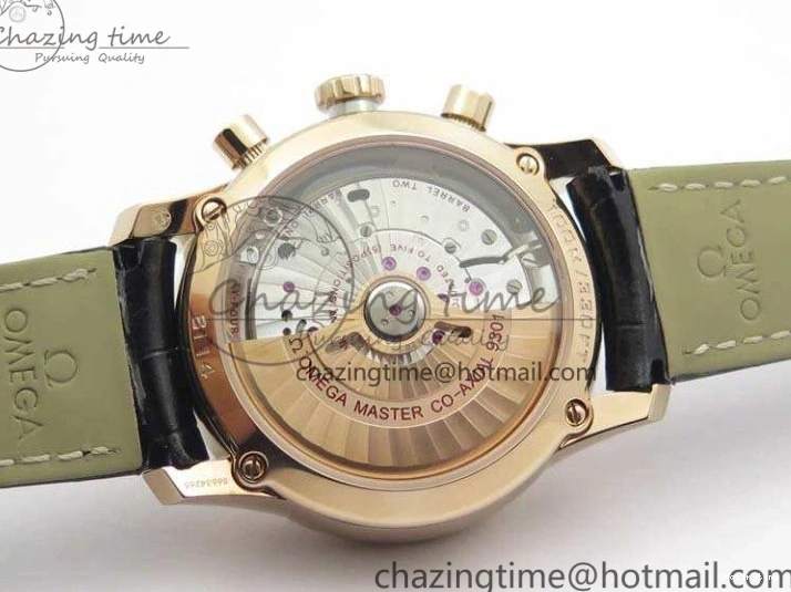 0120 De Ville Chronograph RG OMF 1:1 Best Edition Black Dial On Black Leather Strap A Sophisticated 8106